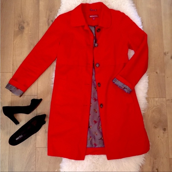 Red Bird Trench Coat - Picture 2 of 14